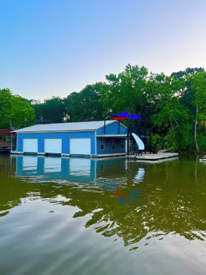 Waterfront oasis with gazebo and fire pit, crappie dock with swim deck and slide