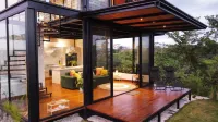 Full Ocean View Glass House. Fully Equipped Kitchen, AC, 100mb wifi, TV