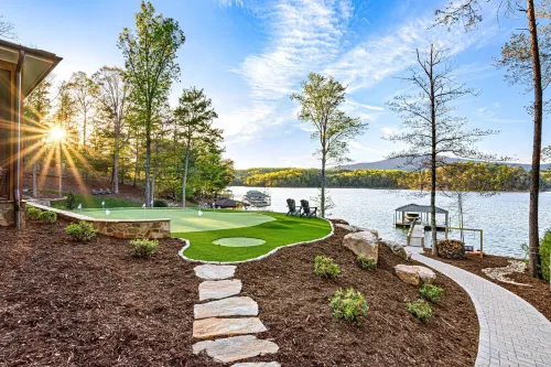 New Designer Lakefront Dock Putting Green Golf Sim