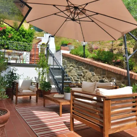 Vacation home with hillside view and pool