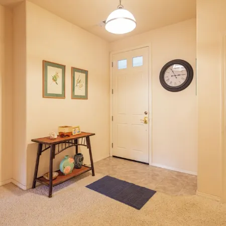Center model of lux triplex with kaweah river running by property.