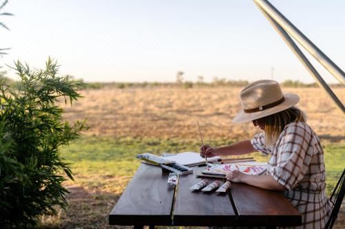 Outback retreat-style accommodation setting near Longreach, Queensland