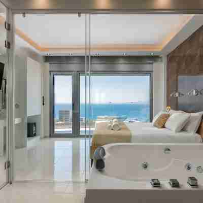 Rhodes Skyline Suite with Out Door Jacuzzi Sea View A2 Rooms