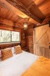 The Rustic Blue Cabin surrounded by Aspen Trees