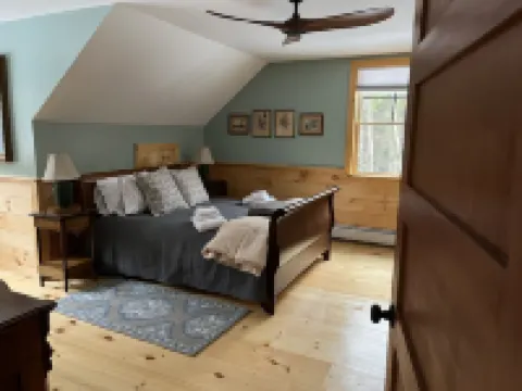 Cozy cabin nestled in the woods, 5 minutes to Sunapee Mountain & lake!