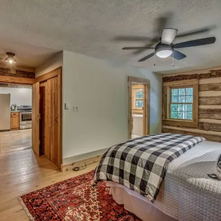 Hand Hewn Log Cabin Newly Renovated, rustic-modern design