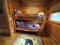 Log Cabin with Mountain Views: Hot Tub, Game Room, Fenced Yard