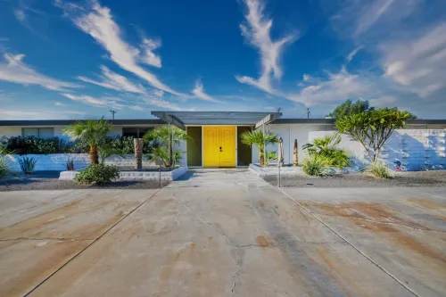 Desert Escape: 5BR Mid-Century Home w/ Pool, Spa, Firepit & Pickleball Court!