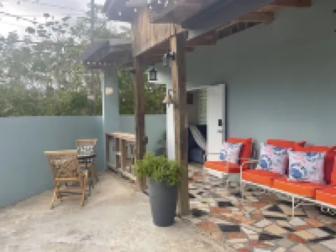 4 min walk to corcega beach or just relax in the jacuzzi!!