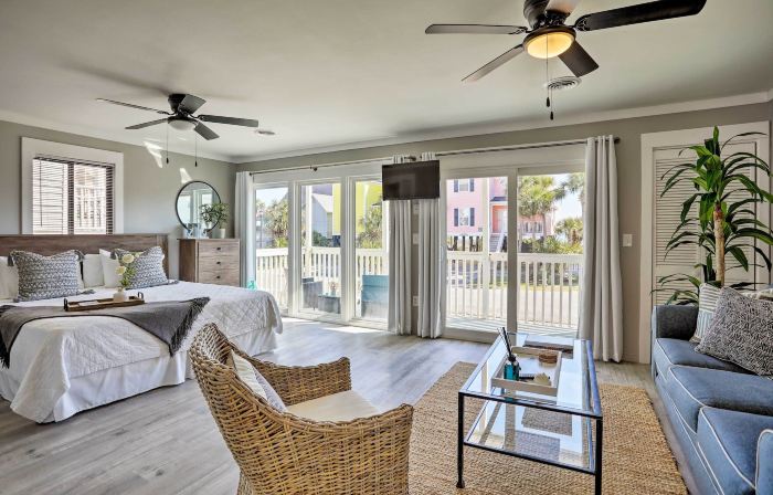 Walk to Surfside Beach: Studio w/ Covered Balcony