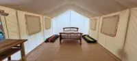 Charming meadow camp in the forest  mountains near fish pond. Events are OK. Pet
