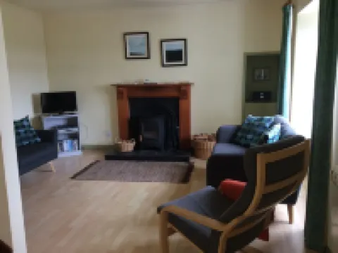 Traditional Croft House, modern interior, in stunning landscape, near the coast.