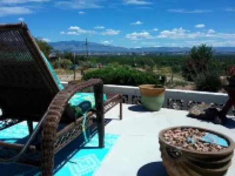 Secure carport, amazing Views and Reviews!  Private suite with patio.