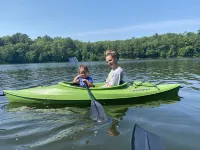 Secluded Waterfront Cabin on hiking trails! Lake on one side river on the other.