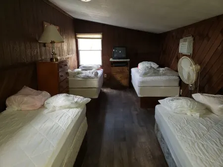 Comfy cabin in the woods with huge party deck