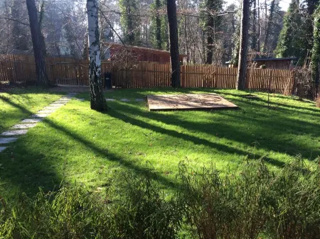 beautiful wooden house with exclusive furnishings and panoramic windows on Schwielowsee