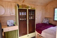 Bee wagon with fireplace & sauna can be used all year round in the natural garden