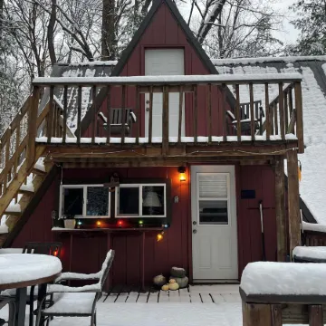 Waterfront A- Frame With Dock, Canoe + Kayaks