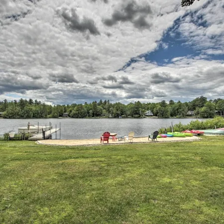 New Hampshire Home w/ Private Beach, Dock & Rafts!