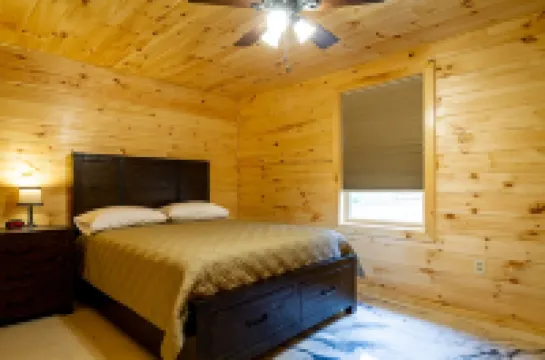 Cayuga Lake Cabins, Gorgeous Log Cabin home, Cabin C, fire pit, dog friendly