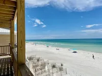 Panoramic view of the sugar white sand and the sparkling Emerald waters