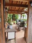 lovingly furnished cottage with terrace in the countryside