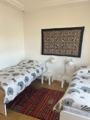 Cozy 2-bedroom apartment Thagazout Bay with WiFi, AC, Sea&Golf View