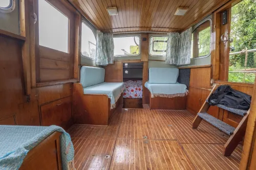 Charming Dutch Steel Cruiser Boat on the River Medway in the Garden of England