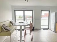 Roof top lighthouse and sea view