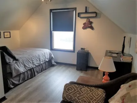 The loft, efficiency suite offering privacy and comfort.