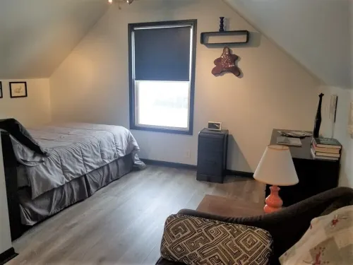 The loft, efficiency suite offering privacy and comfort.