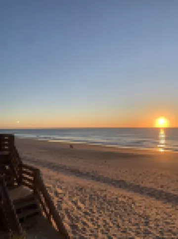 Not quite ocean front, but almost! Just a few steps to the sand! Pet friendly.