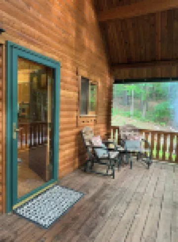 Beautiful cabin in the woods.