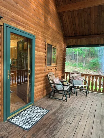 Beautiful cabin in the woods.