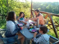 The Chalet du Parc in a quiet, green setting.