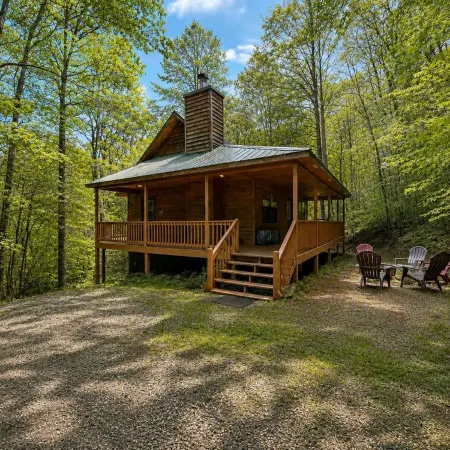 Private 2Br Cabin Fireplace, Deck + Firepit
