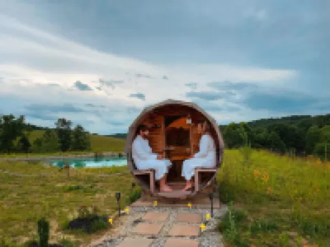 Rustic Hobbit Inspired Hocking Hills State Park 3 mi away Hot Tub Pet Friendly Hotels in Swan Township