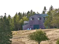 On the top of ledge overlooking Cobscook Bay
