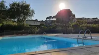 Quiet garden-level apartment with sea view