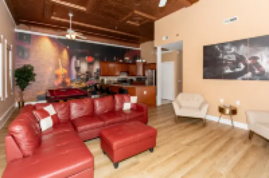 Large Kitchen and Living Space - Inviting Urban Oasis