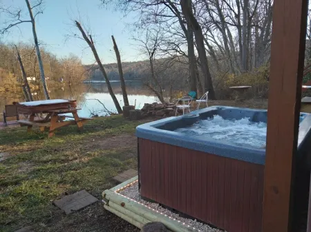Rooftop Deck and Hot Tub with Scenic River Access - Cozy A-Frame Retreat