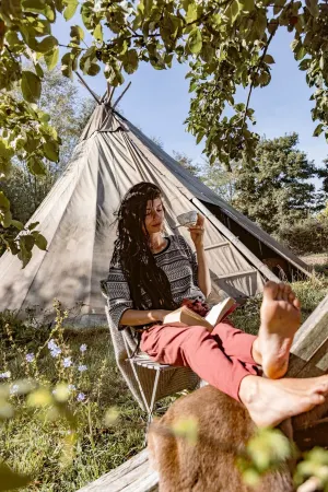 Comfortable guest house with sauna, Nordic bath and natural swimming pool.