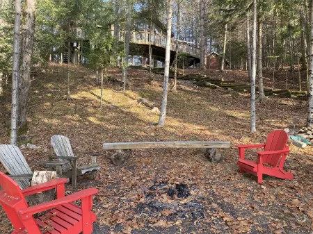 Lake side cottage w- sand beach. 13 acres-forest, steams & waterfalls to explore
