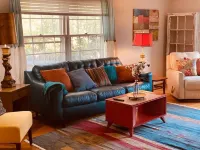 Indigo Blue modern open vibe on tree lined street