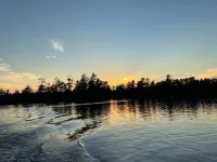 Spacious cabin on beautiful Long Lake w/waterfront view, private dock, fire pit.