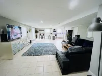 Entire lower level in a private home with walkout fenced yard.