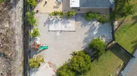 Cape Heaven, heated pool, and volleyball court, and park.