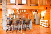 Private Lakefront Log House with Boat Dock