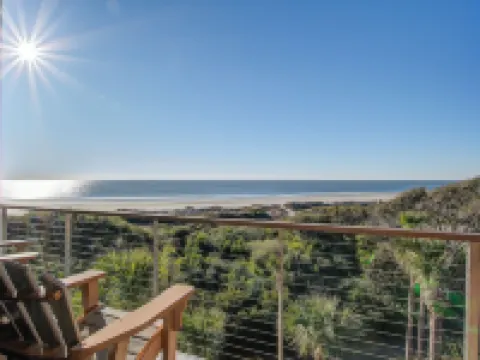 Three Oceanfront Private Balconies with Panoramic View, Dolphins & Calm Breezes! Hotels in Kiawah Island