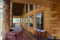 Log Cabin Golf Course Front-Terrace Lakes, gorgeous wrap around deck with views